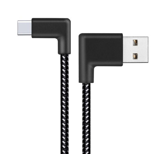 Double Right Angle (90 Degree) USB Type-C Charging Cable (20cm) for Phone / Tablet